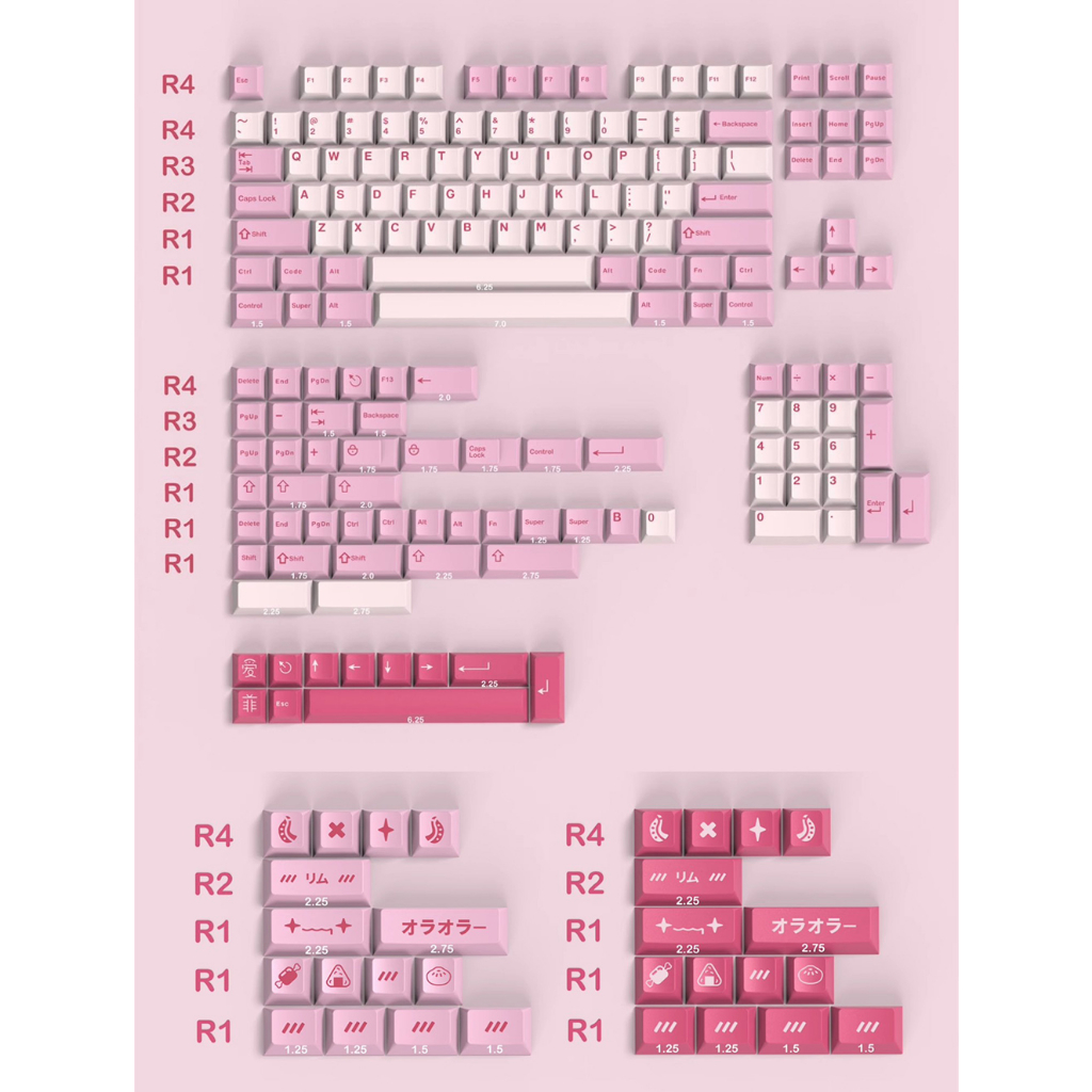 Rim Keycaps ABS Material Cherry profile Double shot