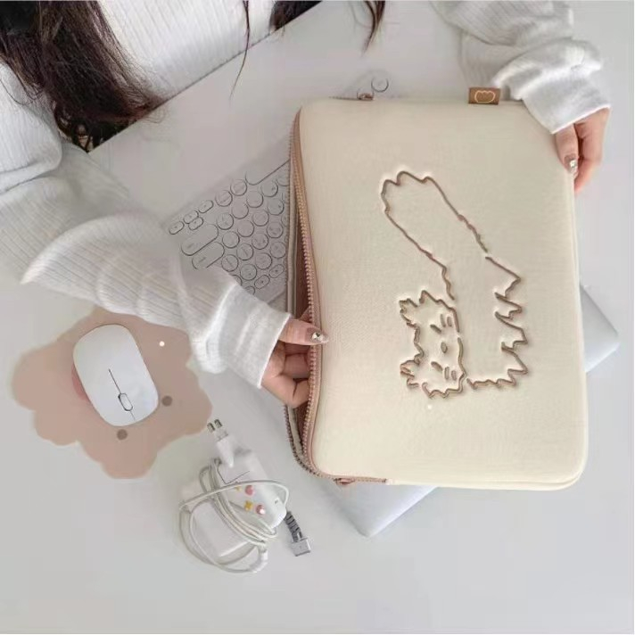 Túi Đựng Máy Tính Bảng Thêu Họa Tiết Hoạt Hình Dễ Thương Cho ipad 10 / 11 / 13 / 14 / 15 / 15.6 inch
