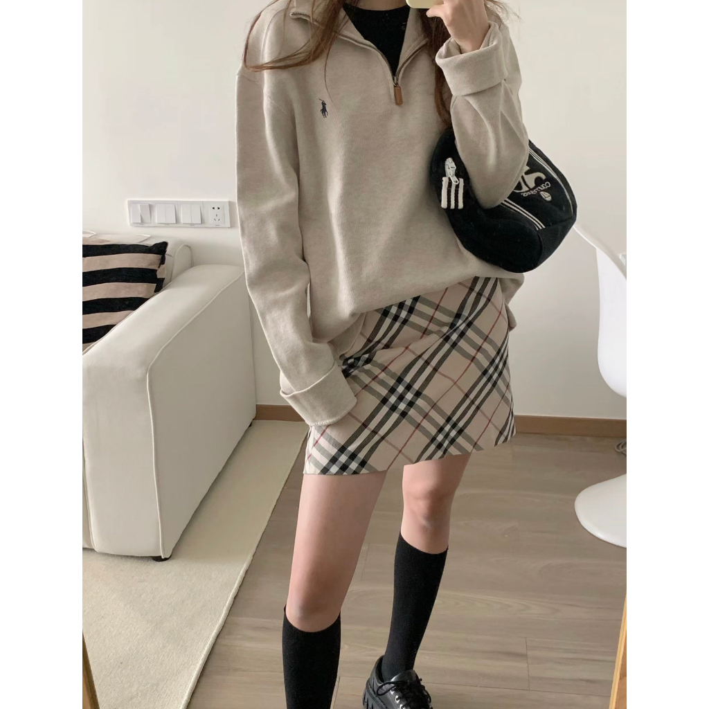 Áo sweater Thêu Nửa zip Nửa Thân Của Ralphlauren Cho Nam Và Nữ