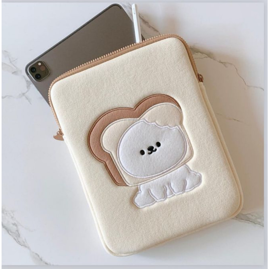 Túi Đựng Máy Tính Bảng Thêu Họa Tiết Hoạt Hình Dễ Thương Cho ipad 10 / 11 / 13 / 14 / 15 / 15.6 inch