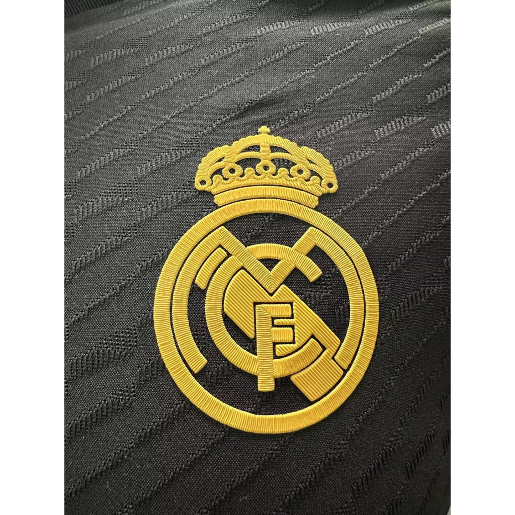2324 real madrid 2 áo bóng đá jacquard đen sân khách áo sơ mi chất lượng cao áo bóng đá tay ngắn