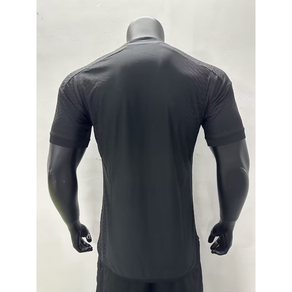 2324 real madrid 2 áo bóng đá jacquard đen sân khách áo sơ mi chất lượng cao áo bóng đá tay ngắn