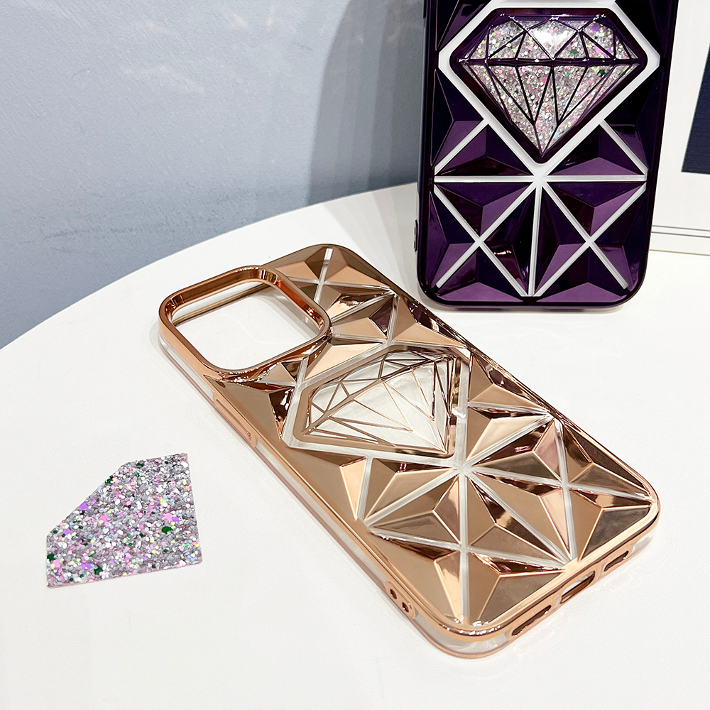 Ốp Điện Thoại tpu Cao Su Mềm Mạ Điện Hình Kim Cương Cho iphone 14 pro max iphone 13 pro max 12 13pro 12pro 13promax 12promax