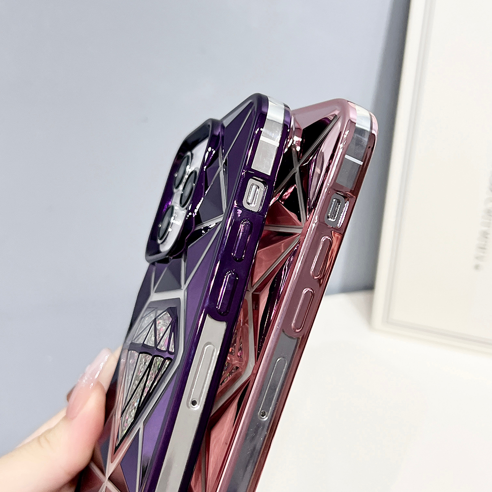 Ốp Điện Thoại tpu Cao Su Mềm Mạ Điện Hình Kim Cương Cho iphone 14 pro max iphone 13 pro max 12 13pro 12pro 13promax 12promax