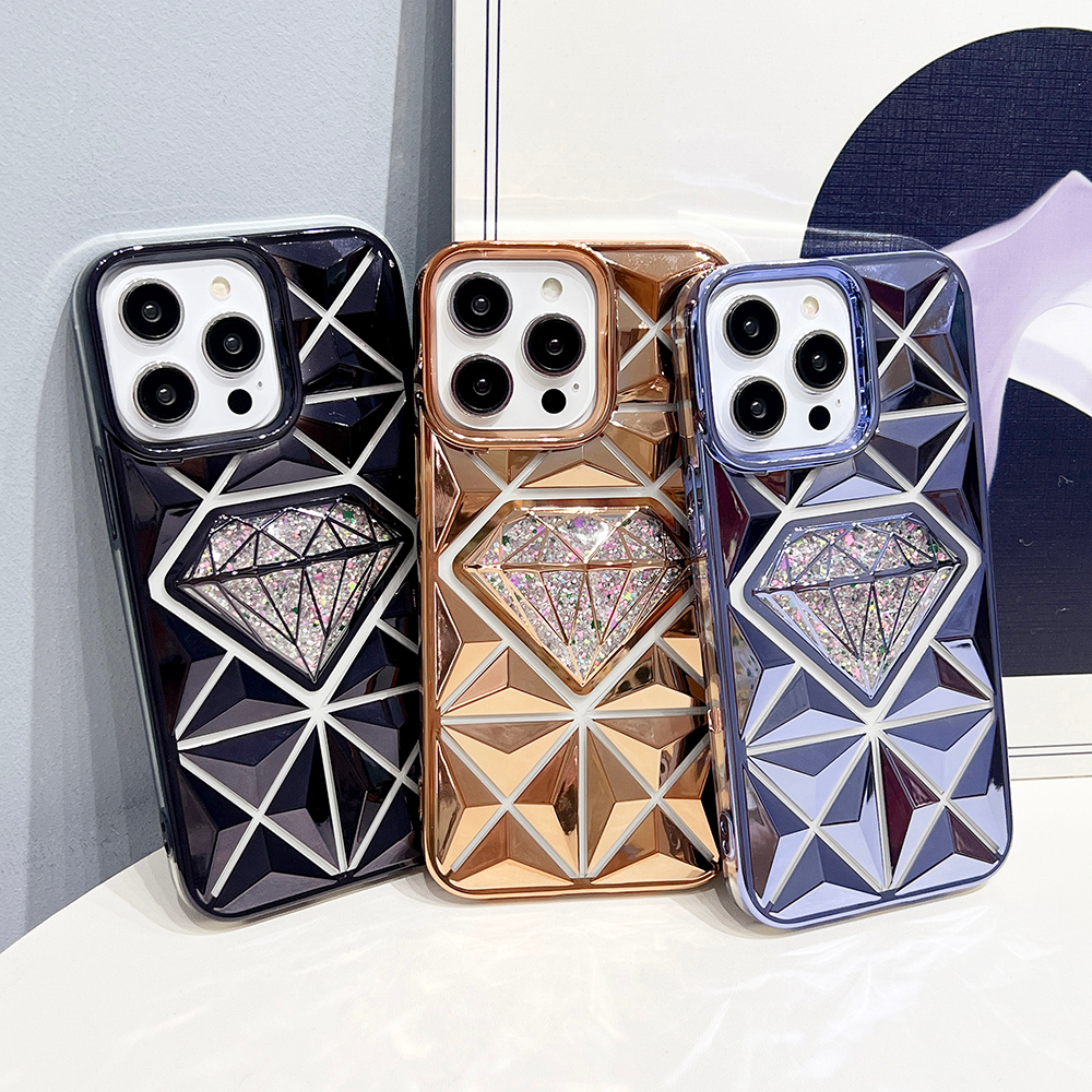 Ốp Điện Thoại tpu Cao Su Mềm Mạ Điện Hình Kim Cương Cho iphone 14 pro max iphone 13 pro max 12 13pro 12pro 13promax 12promax