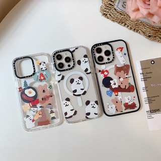 Ốp lưng bảo vệ từ tính Acrylic hình gấu dễ thương KKOTKA CT tương thích cho iphone 11 12 13 14 15 16 pro pro promax