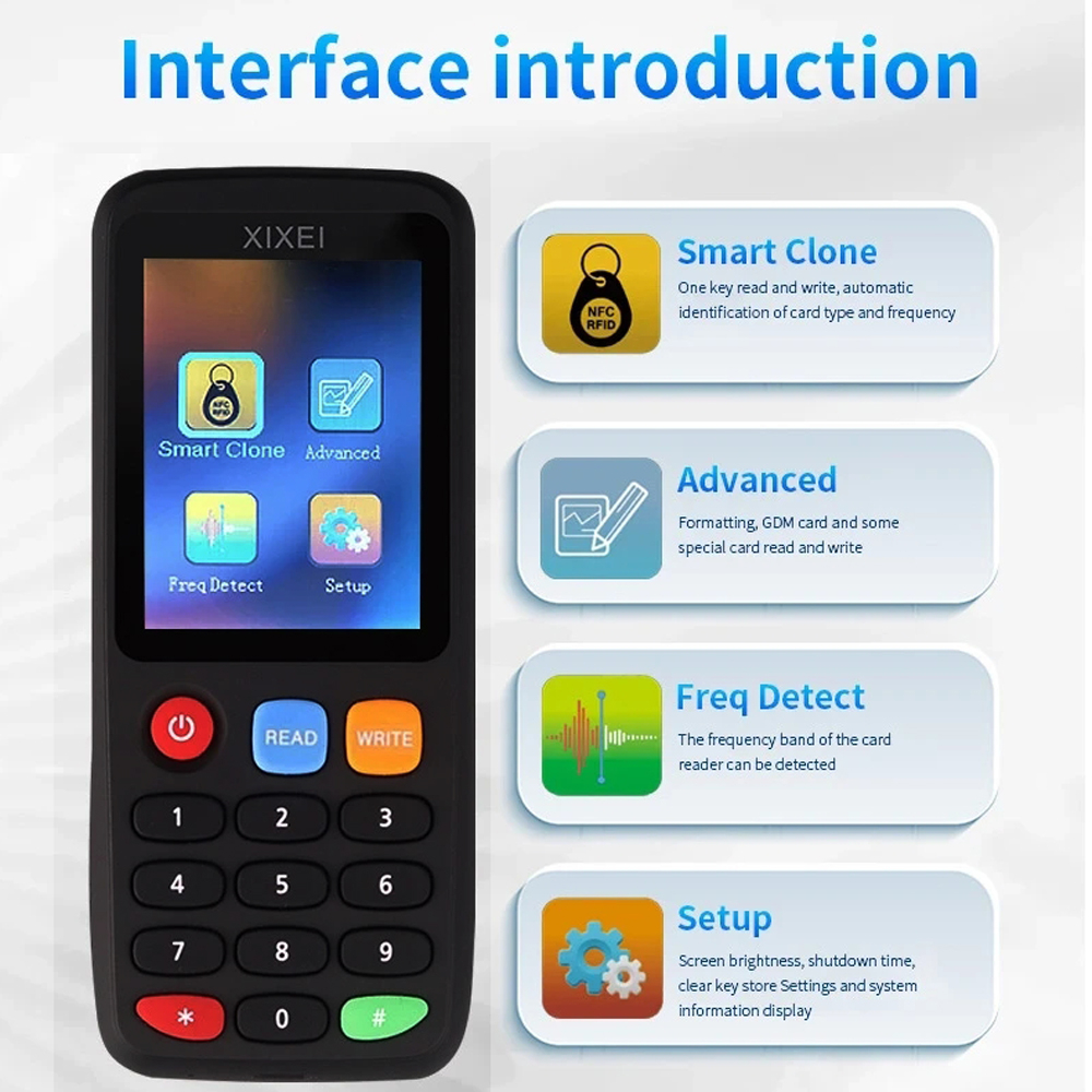 Mới Đầu Đọc Thẻ Bộ Giải Mã Thông Minh rfid x7 id / ic 125khz 13.56mhz nfc 213 / 215