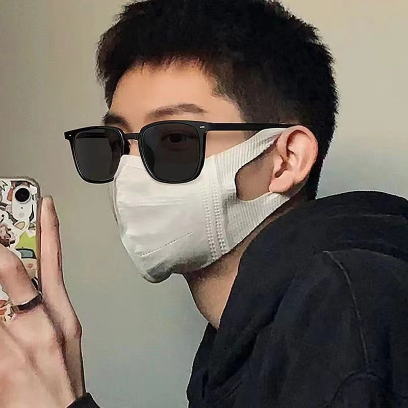 Kính Mát Gọng Vuông Chống Tia uv400 Thời Trang Hàn Quốc Cho Nam