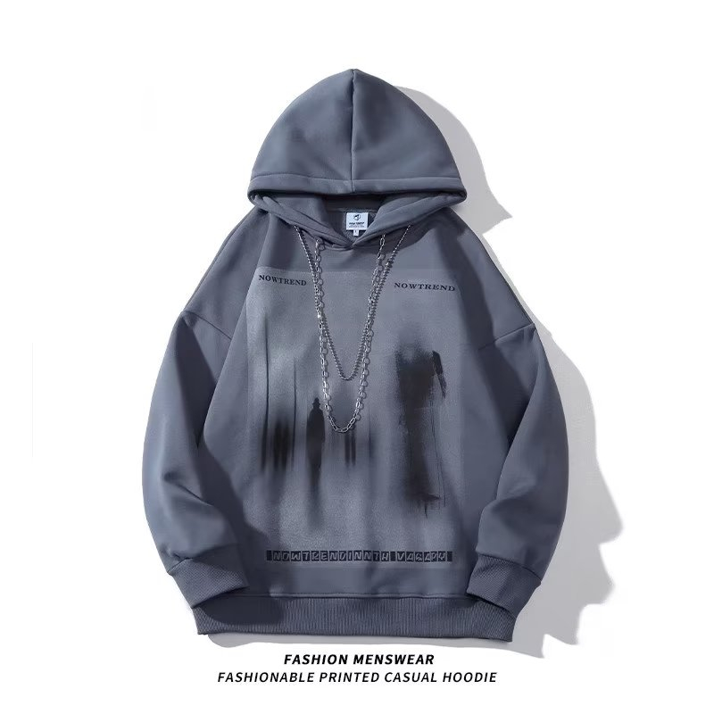 Áo Hoodie Dáng Rộng Màu Đen Phong Cách hip hop Cá Tính Cho Nam Nữ