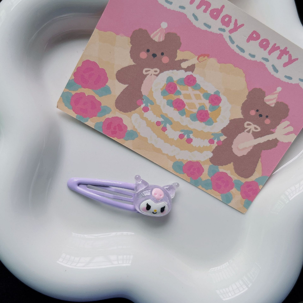 3 cái / bộ kẹp tóc sanrio kuromi melody cinnamoroll kẹp hoạt hình dễ thương cho nữ cô gái h0278