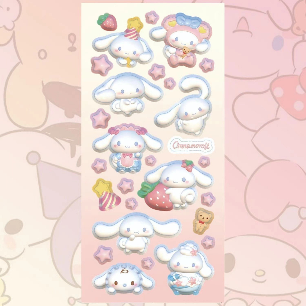 Sticker Dán Tường Chống Thấm Nước Họa Tiết Hoạt Hình sanrio 3d Dễ Thương