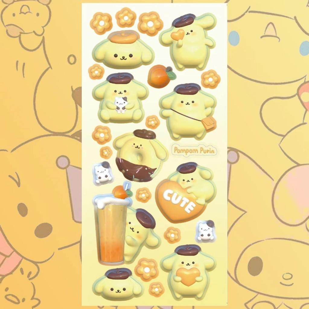 Sticker Dán Tường Chống Thấm Nước Họa Tiết Hoạt Hình sanrio 3d Dễ Thương