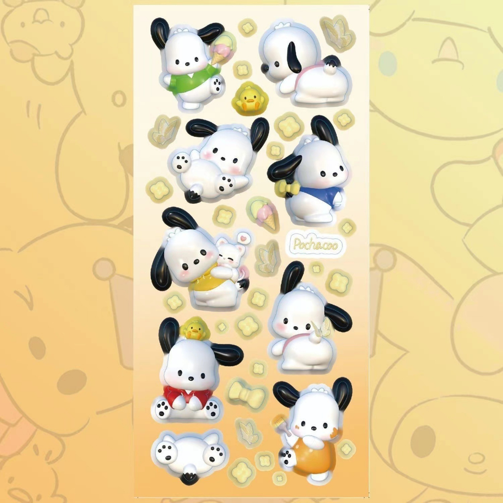 Sticker Dán Tường Chống Thấm Nước Họa Tiết Hoạt Hình sanrio 3d Dễ Thương