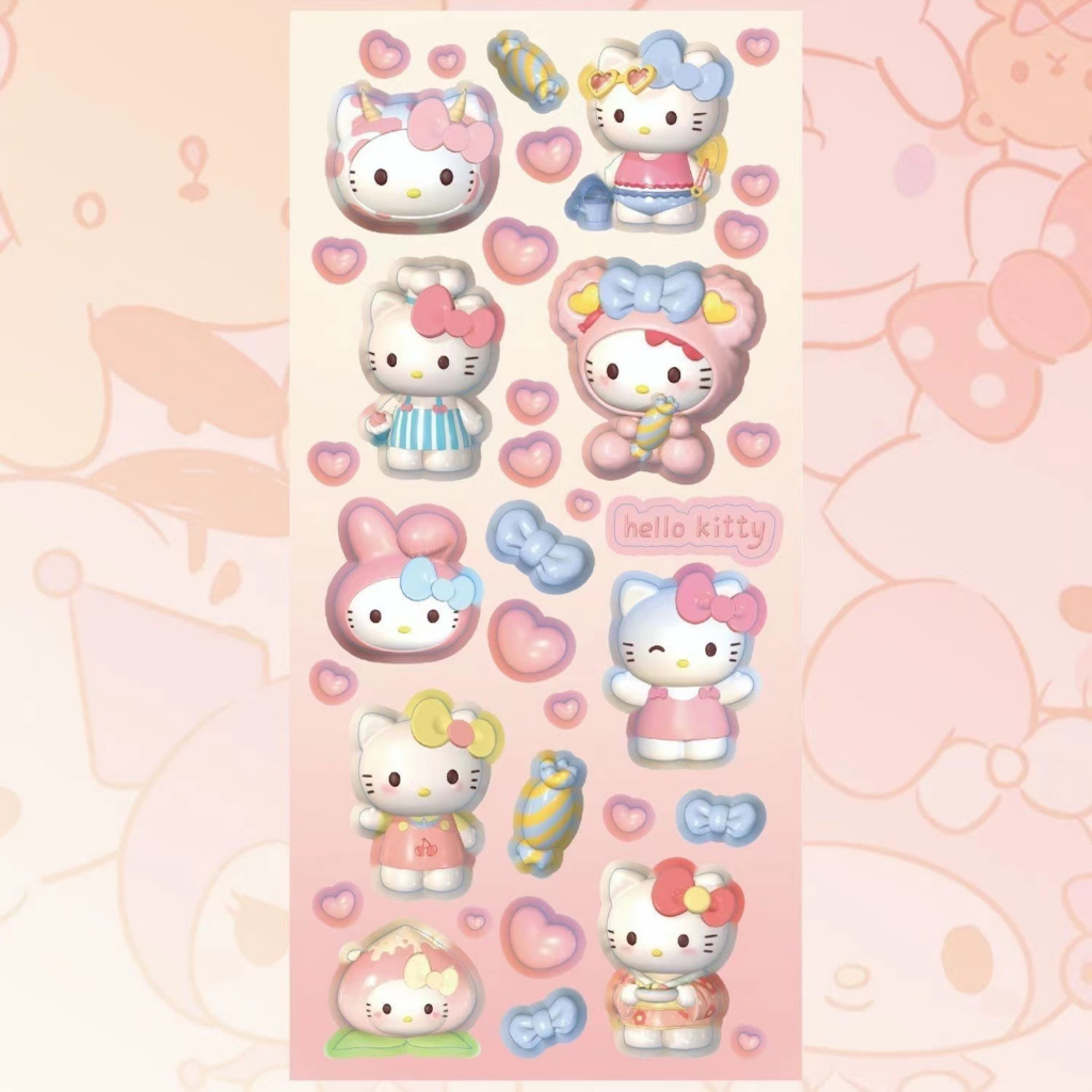 Sticker Dán Tường Chống Thấm Nước Họa Tiết Hoạt Hình sanrio 3d Dễ Thương