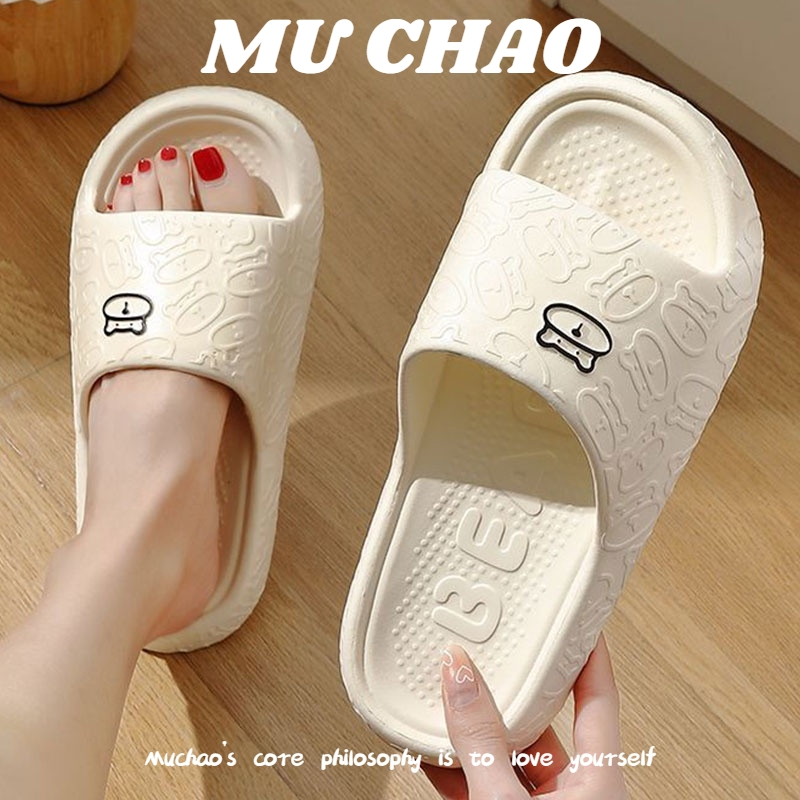 MUCHAO Dép Đi Trong Nhà Đế Dày Chống Trượt Thời Trang Cho Cặp Đôi