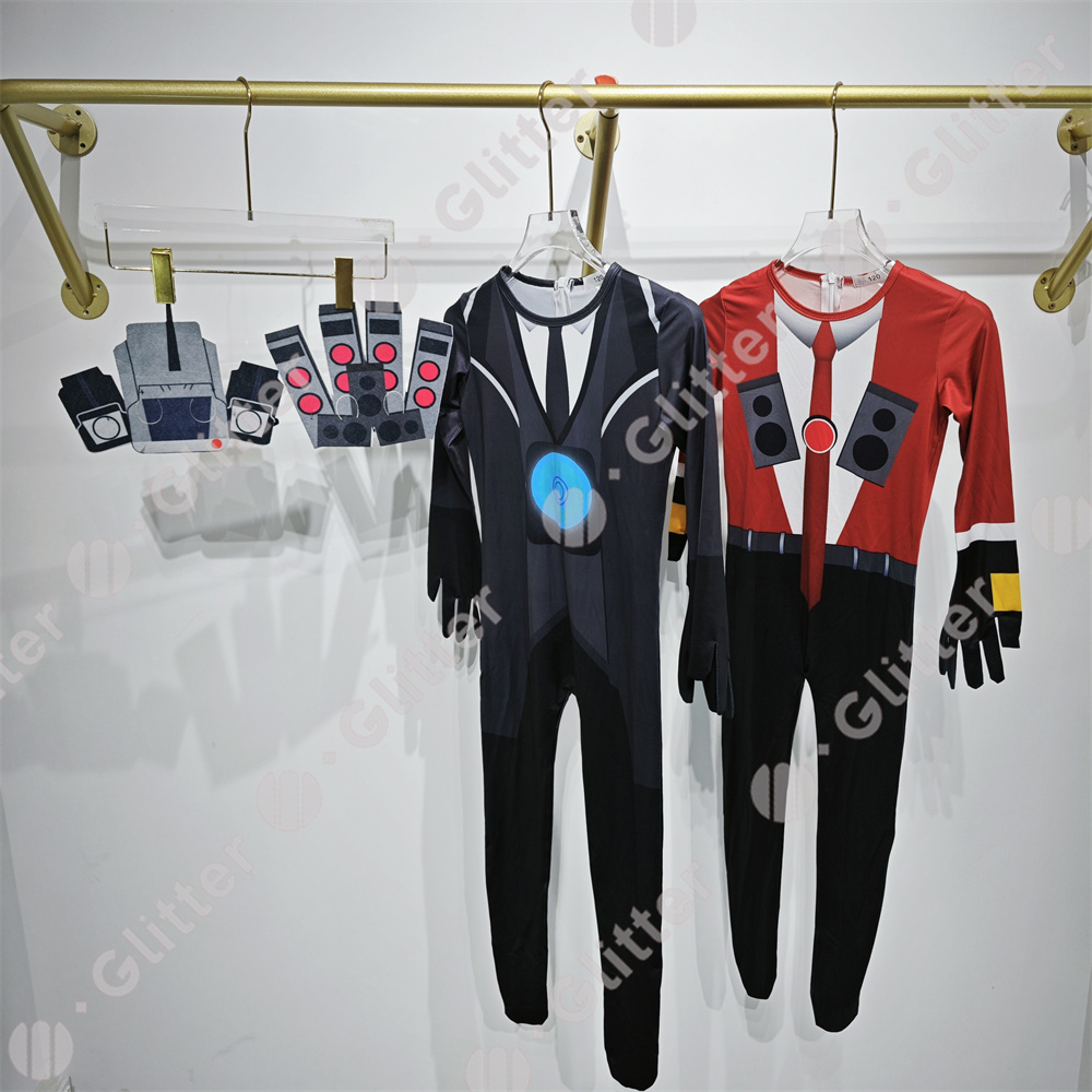 Camera man skibidi toilet costume cho trẻ em boy game toilet man onesie mask terno halloween party coplay set