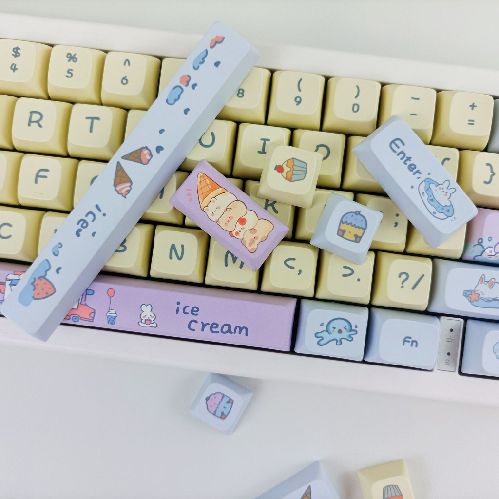 Nắp Đậy Phím Hình Cây Kem Đáng Yêu pbt Nhuộm Màu xda profile keycaps Có Thể Tương Thích Với Công Tắc mx