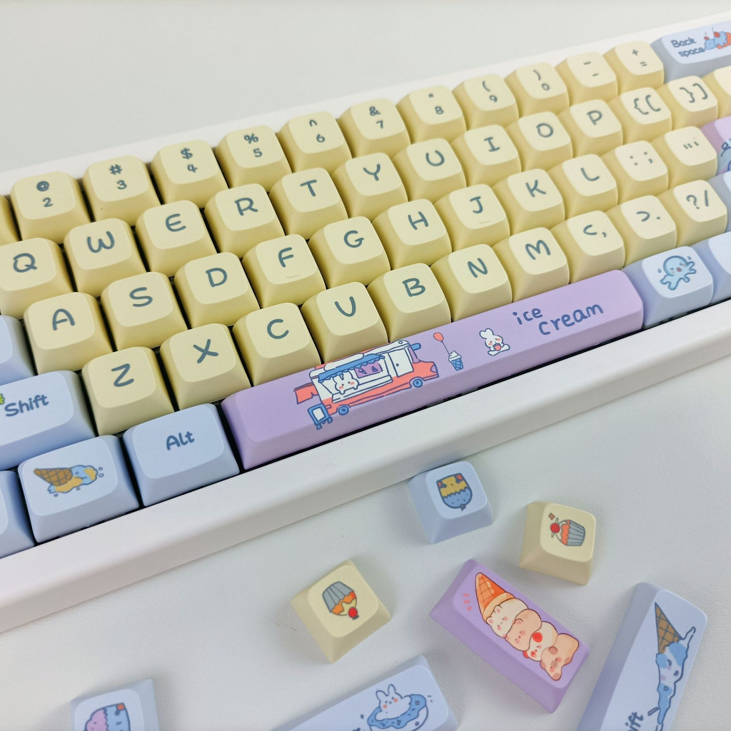 Nắp Đậy Phím Hình Cây Kem Đáng Yêu pbt Nhuộm Màu xda profile keycaps Có Thể Tương Thích Với Công Tắc mx