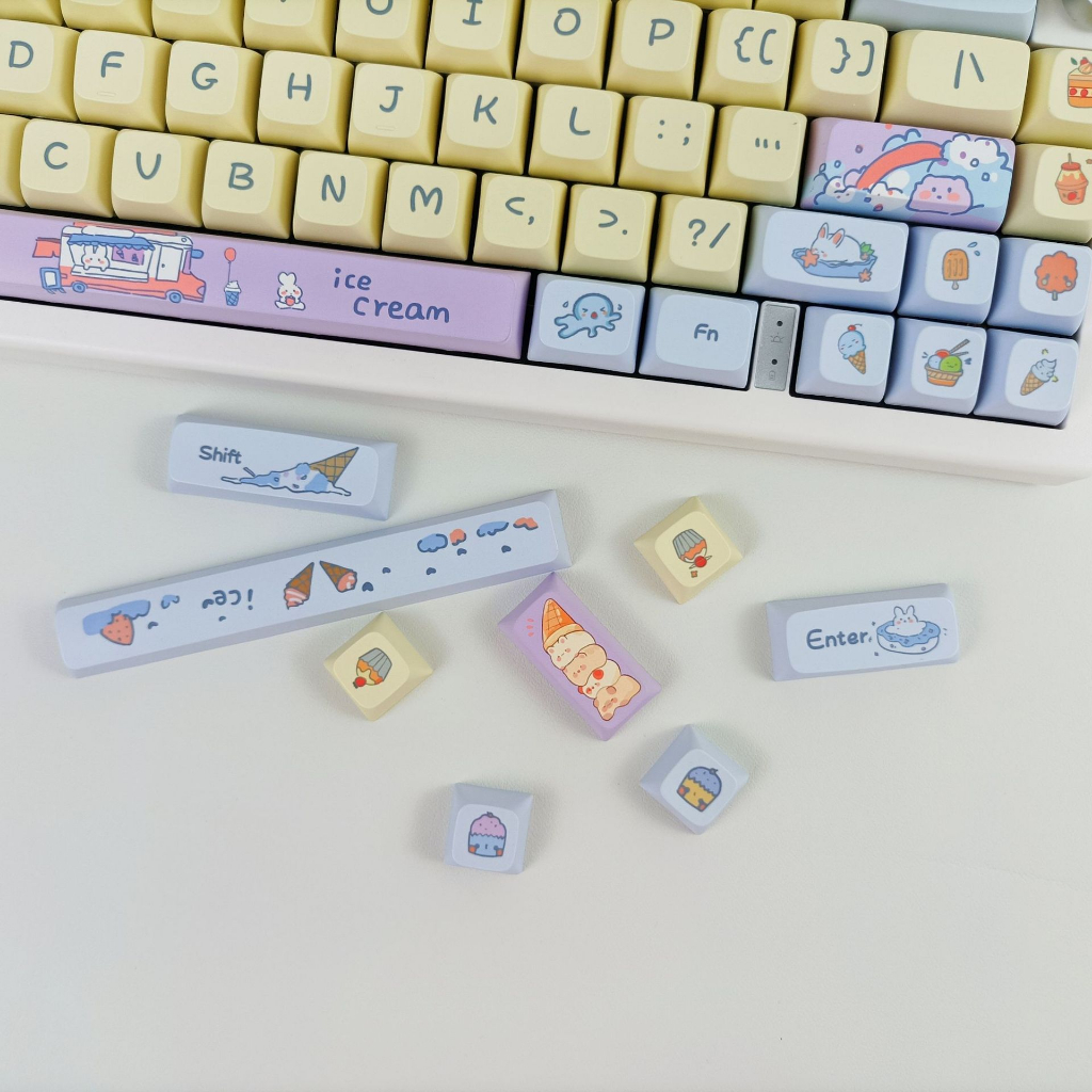 Nắp Đậy Phím Hình Cây Kem Đáng Yêu pbt Nhuộm Màu xda profile keycaps Có Thể Tương Thích Với Công Tắc mx
