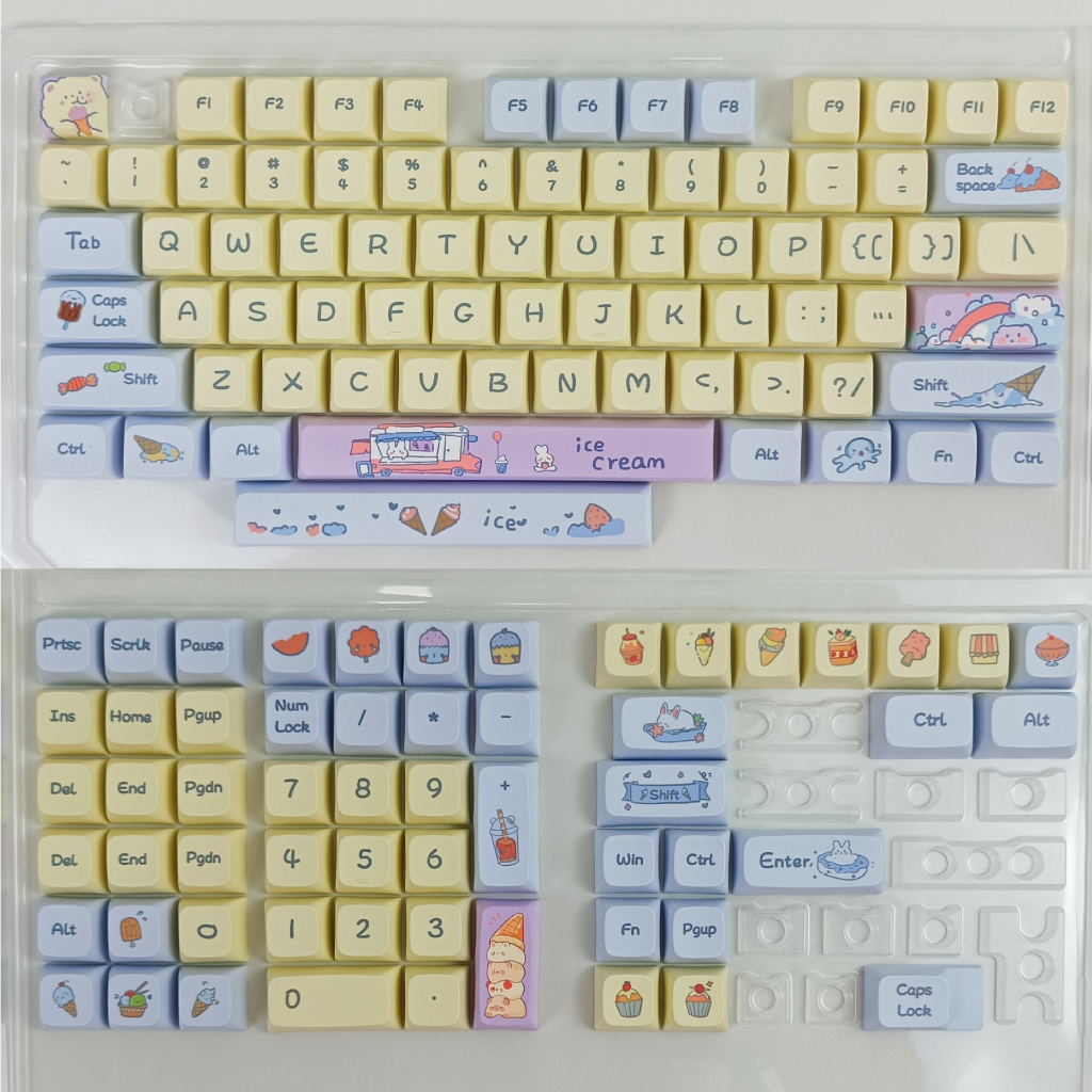Nắp Đậy Phím Hình Cây Kem Đáng Yêu pbt Nhuộm Màu xda profile keycaps Có Thể Tương Thích Với Công Tắc mx