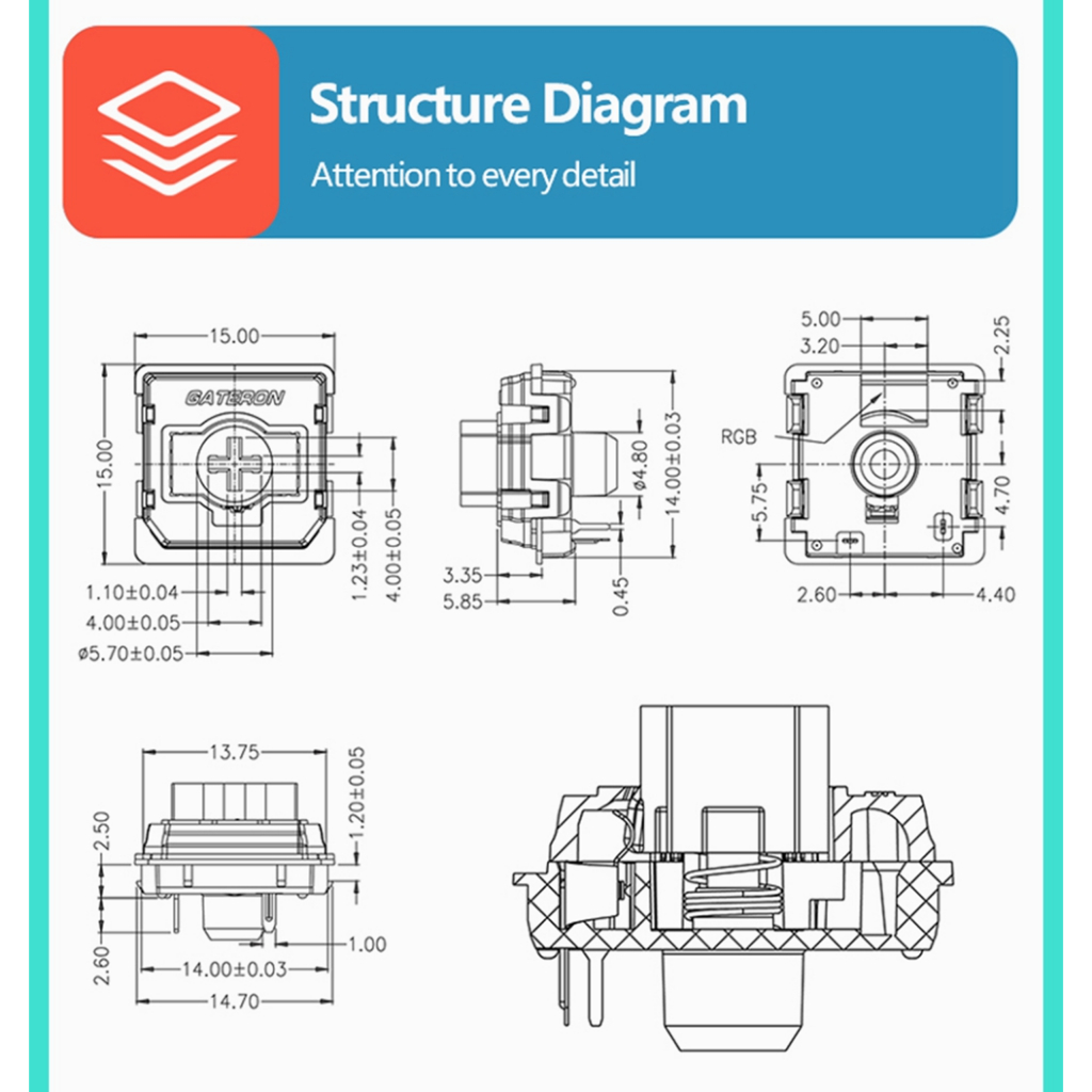 Set 10 Công Tắc 3 Chấu Siêu Mỏng Chuyên Dụng Cho Bàn Phím Cơ air75 air60 k1 k3 k7 ks27 ks33
