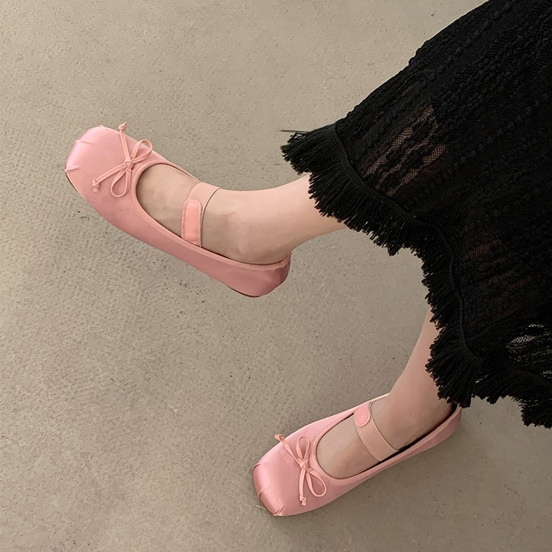 Giày Búp Bê Vải satin Đế Bệt Thời Trang Nữ Sành Điệu