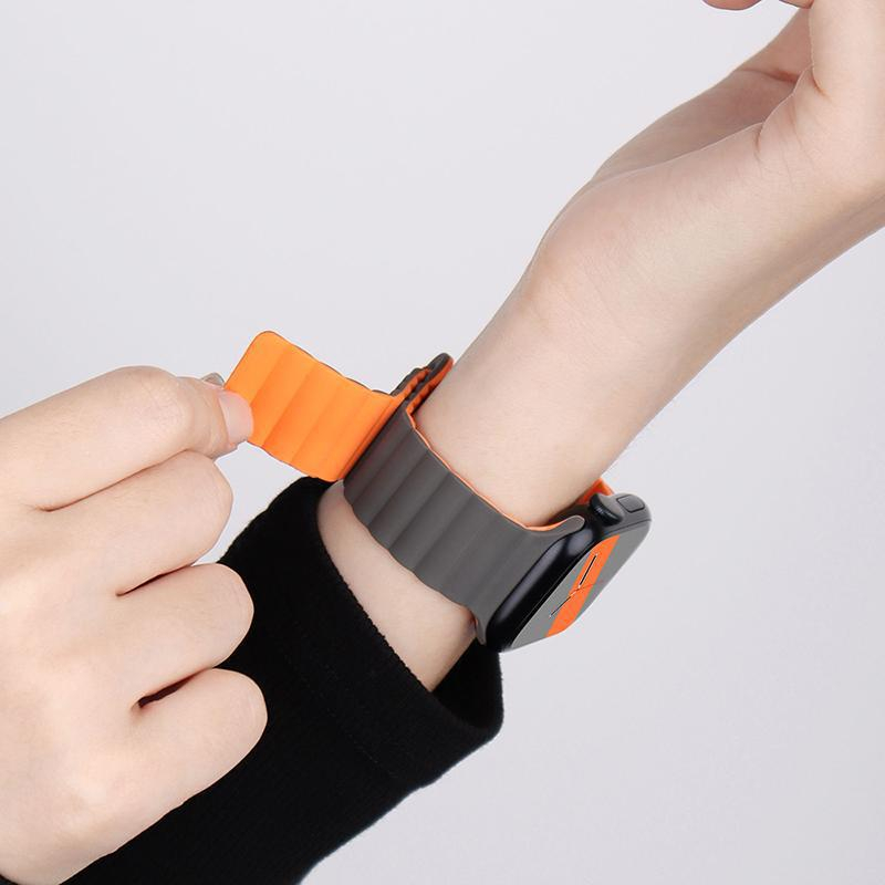 Silicone Dây Đeo Đồng Hồ Từ Tính Bằng Silicon Cho iwatch ultra 49mm 45mm 44mm 42mm 41mm 40mm series 8 7 se 6 5 4 3