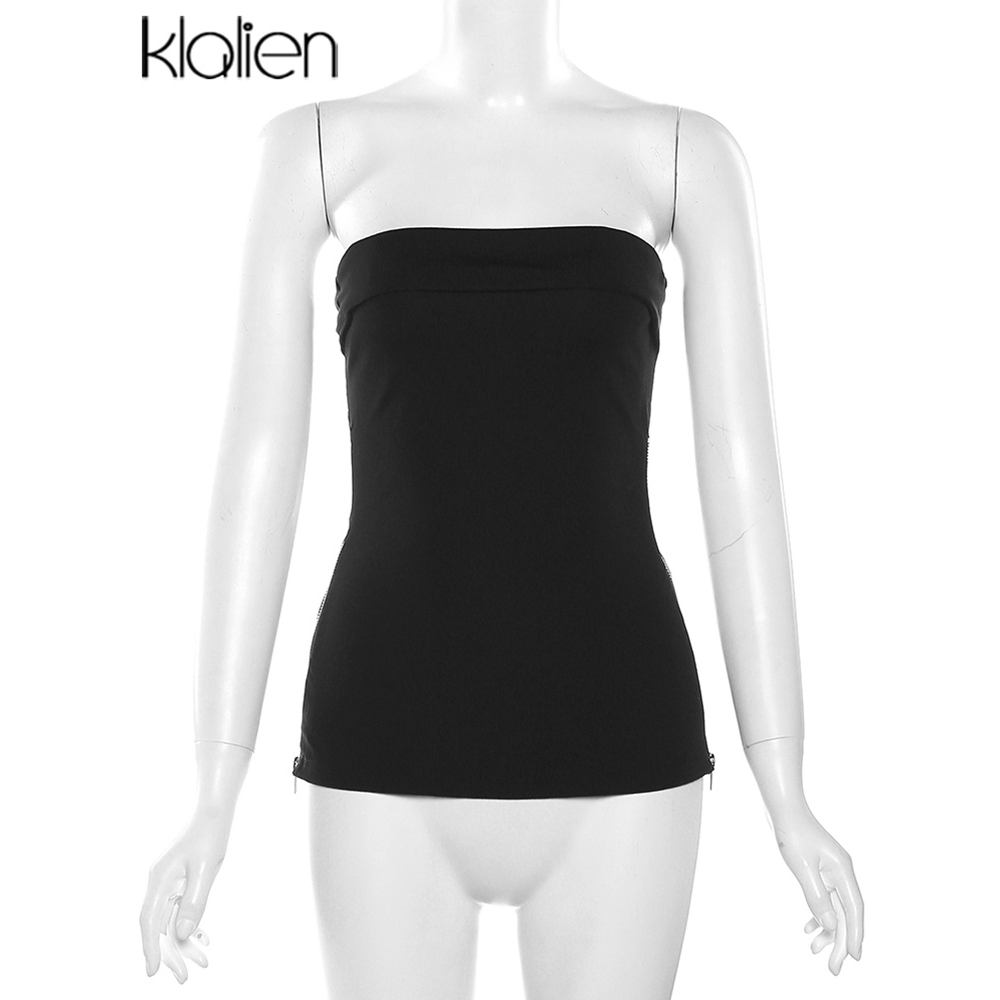 Klalien Set Áo bra Và Chân Váy Xếp Ly Lưng Cao Thời Trang Nữ Tính