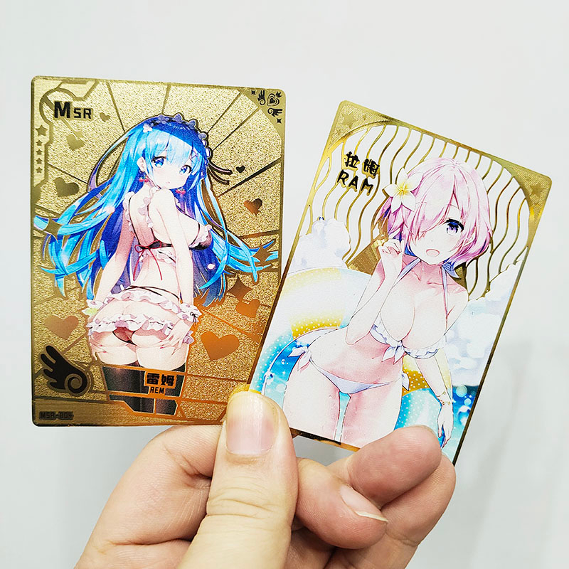 Bộ Sưu Tập Thẻ Bài Kim Loại Hình Nhân Vật anime rem / ram Re. Zero