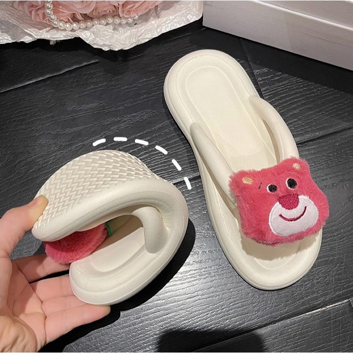 Dép gấu dâu Giày Cute Eva Dép xỏ ngón Thương Chống trượt cho nữ