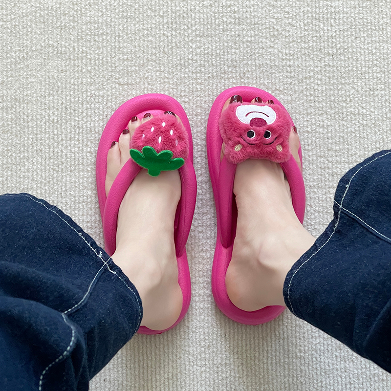 Dép gấu dâu Giày Cute Eva Dép xỏ ngón Thương Chống trượt cho nữ