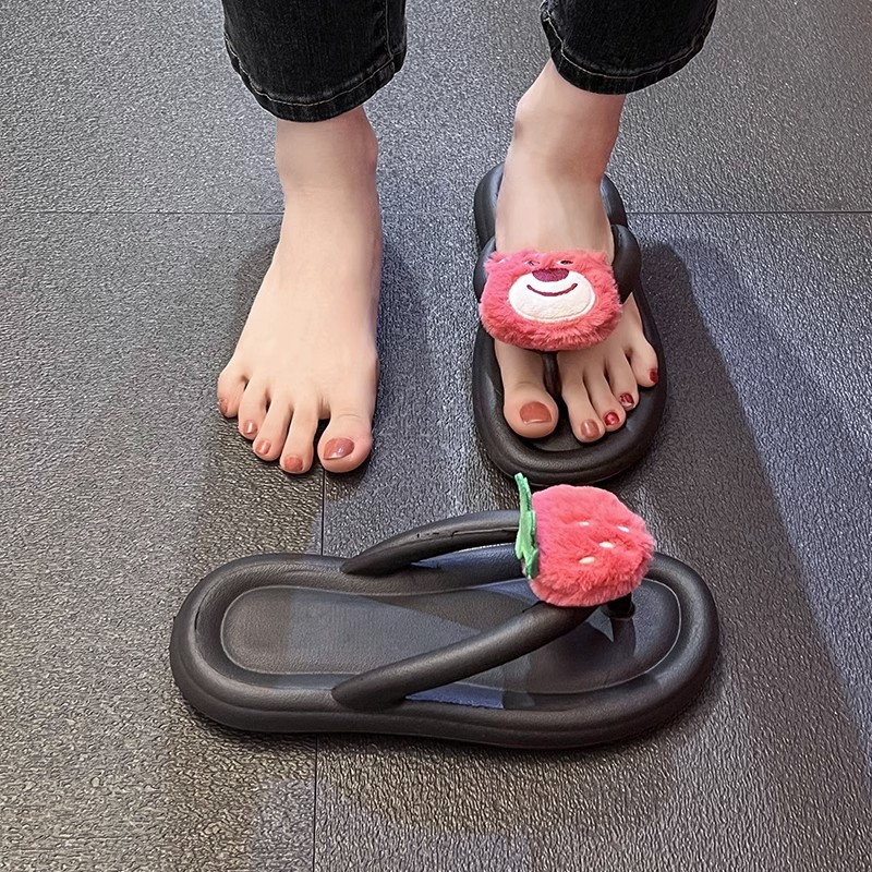Dép gấu dâu Giày Cute Eva Dép xỏ ngón Thương Chống trượt cho nữ
