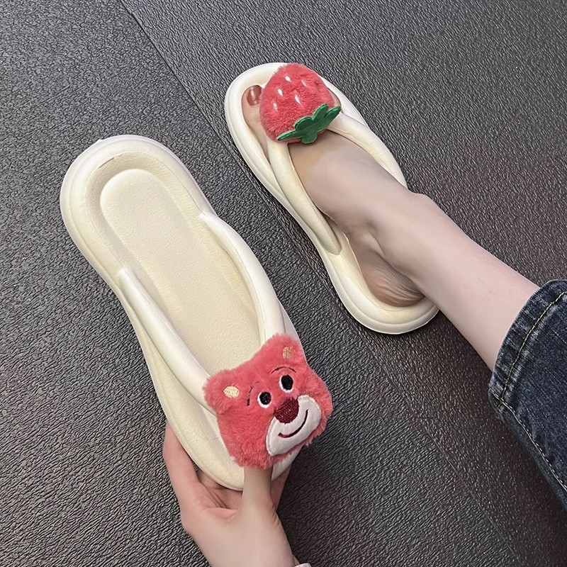 Dép gấu dâu Giày Cute Eva Dép xỏ ngón Thương Chống trượt cho nữ