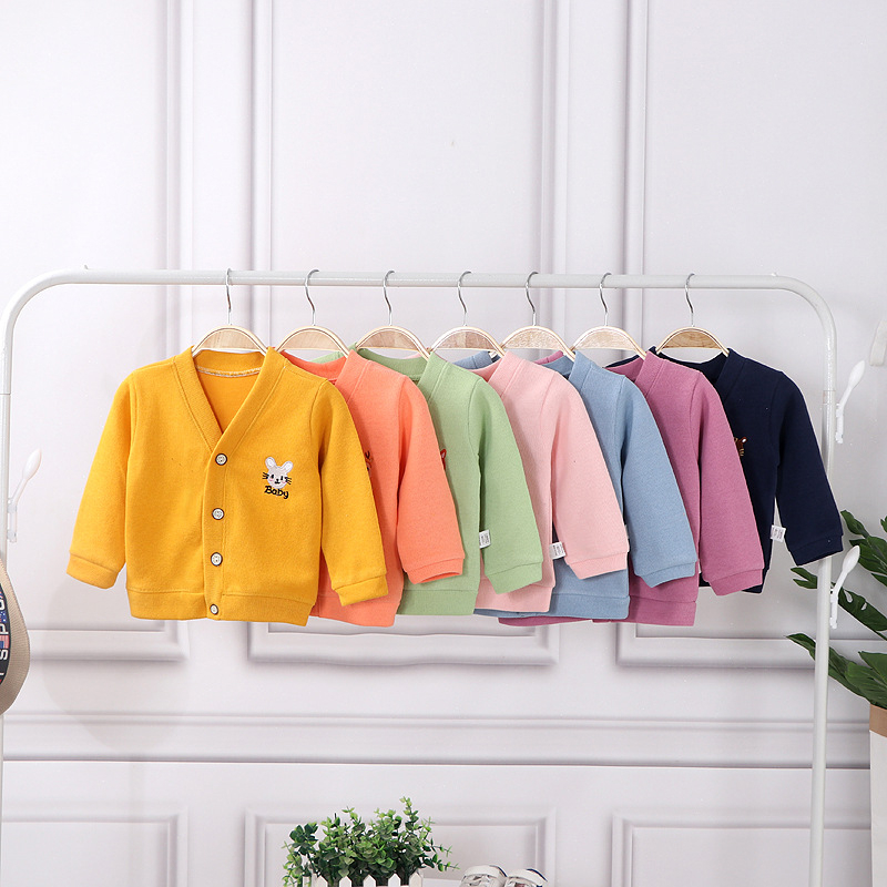 Áo Khoác cotton Dệt Kim Dài Tay Mềm Mại Thoải Mái Cho Bé Trai Và Bé Gái