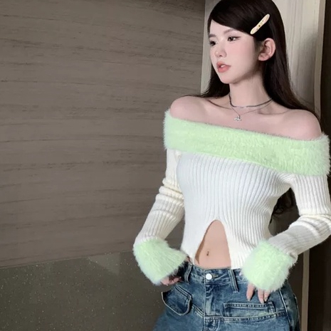 Áo Len Dài Tay Thiết Kế Mới Thời Trang Dành Cho Mùa Thu Đông áo trễ vai len