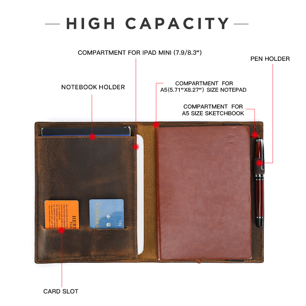 Hiram Bao Da Đựng Máy Tính Bảng ipad a5 / b5 Phong Cách Doanh Nhân Sang Trọng