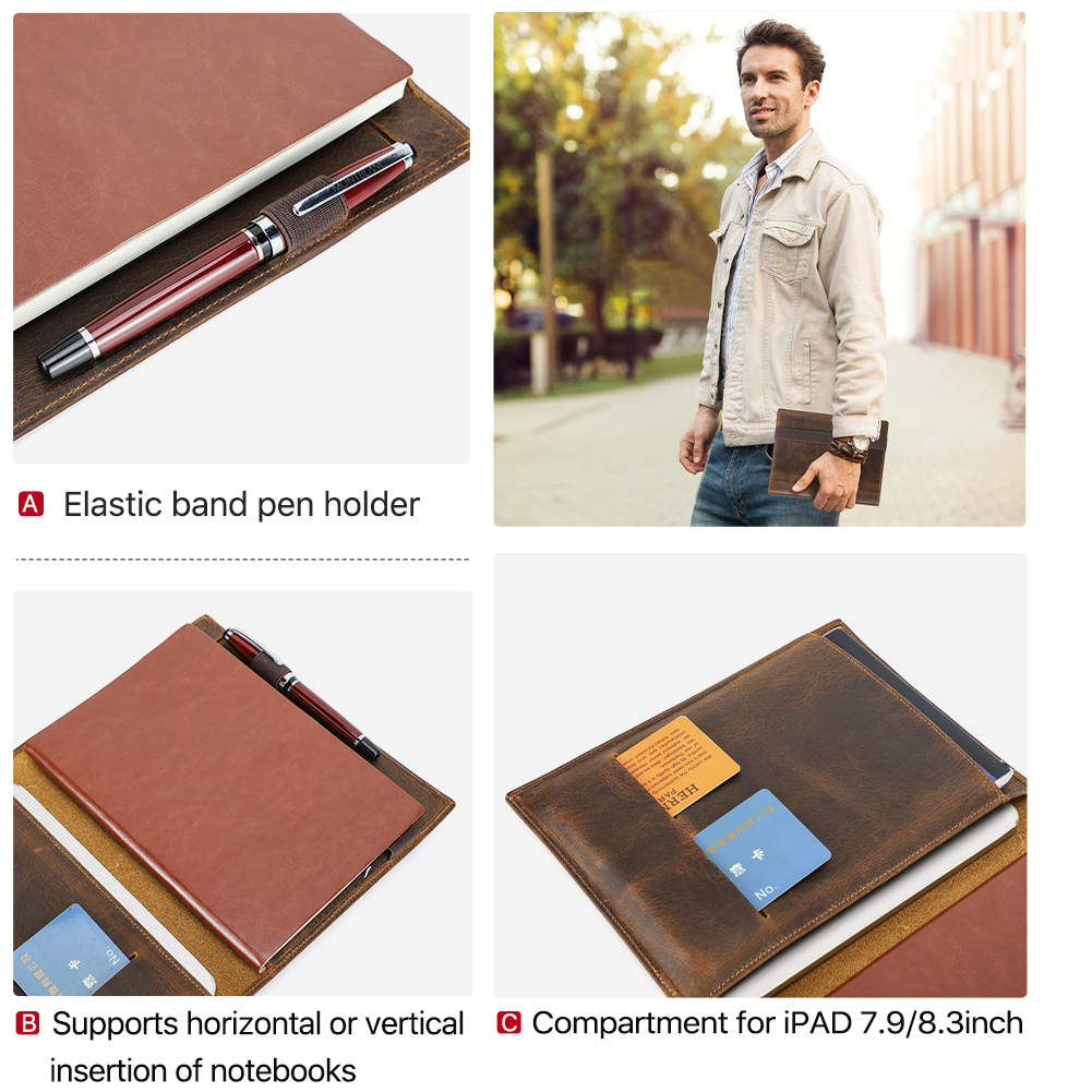 Hiram Bao Da Đựng Máy Tính Bảng ipad a5 / b5 Phong Cách Doanh Nhân Sang Trọng