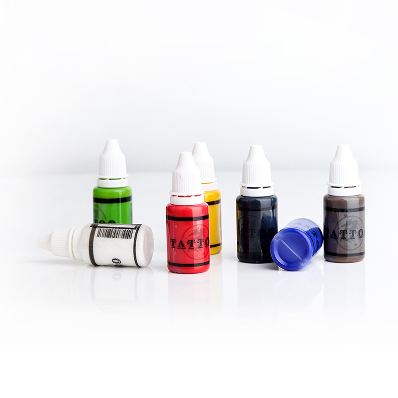Bộ mực xăm 15ml Cung cấp hình 7 màu sắc tố lâu dài chuyên nghiệp