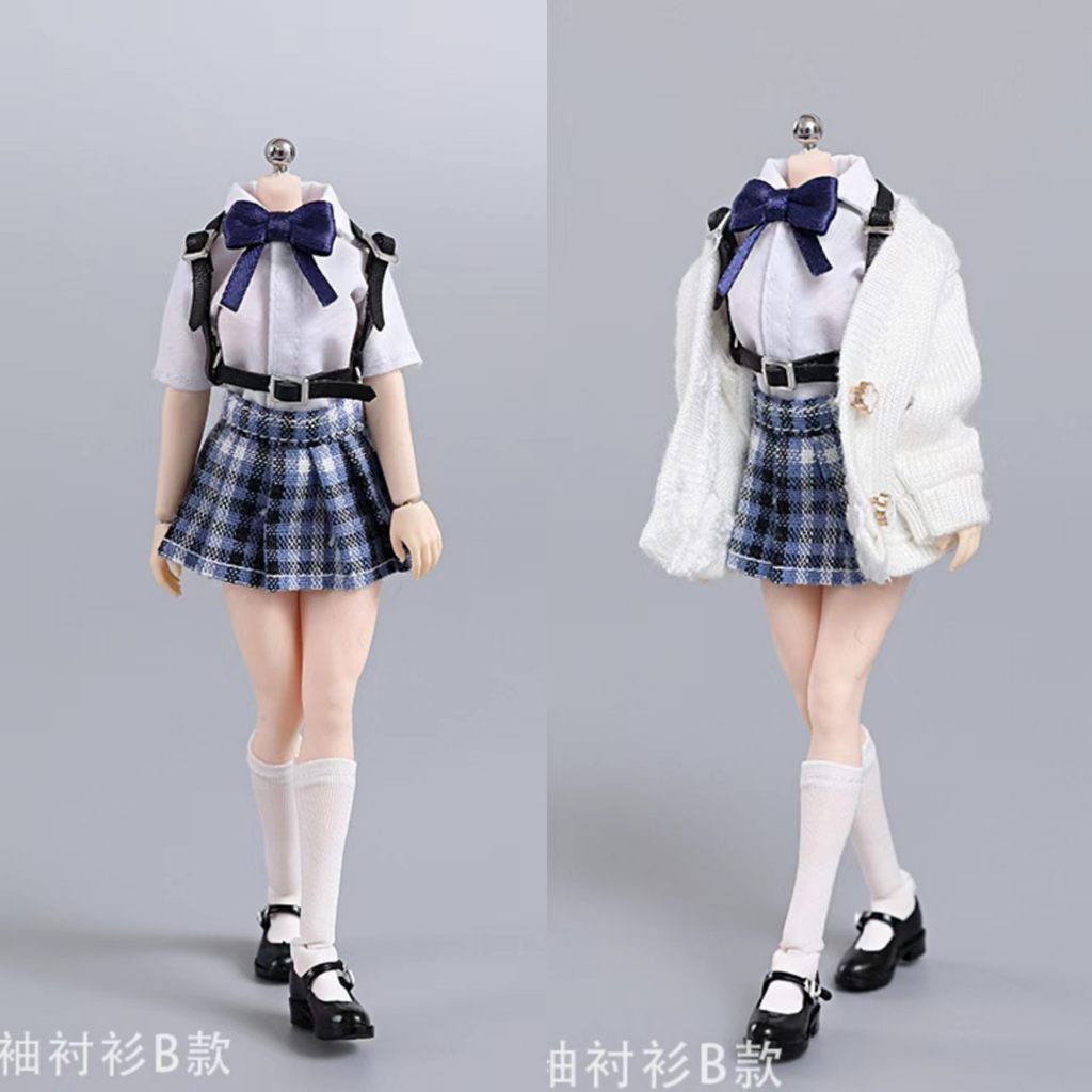 Cdtoys Bộ Áo Sơ Mi Tay Dài / Chân Váy / Giày Ngắn Cho Mô Hình Nữ 6 '' cd042 Tỉ Lệ 1 / 12