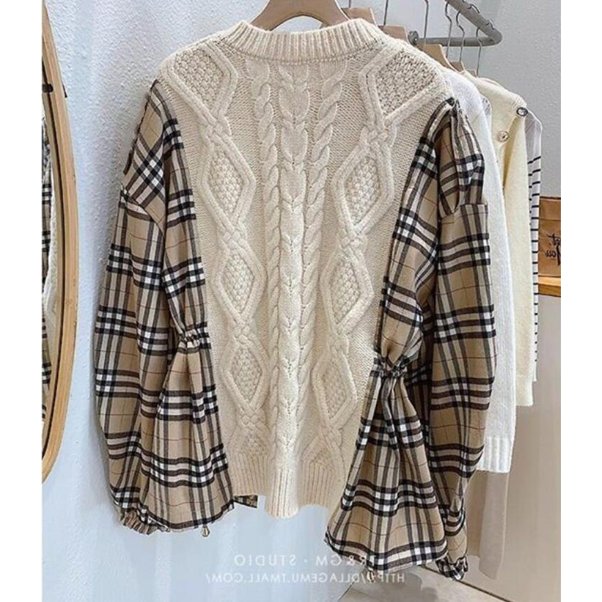Mới Áo sweater Nữ Tay Dài In Chữ Burbe-rry