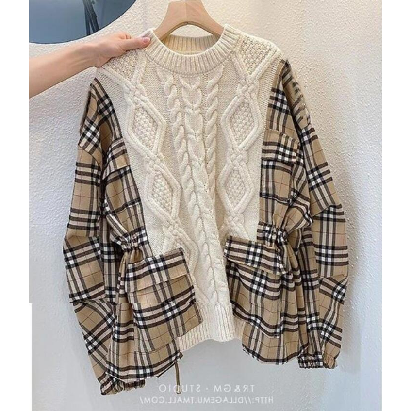 Mới Áo sweater Nữ Tay Dài In Chữ Burbe-rry