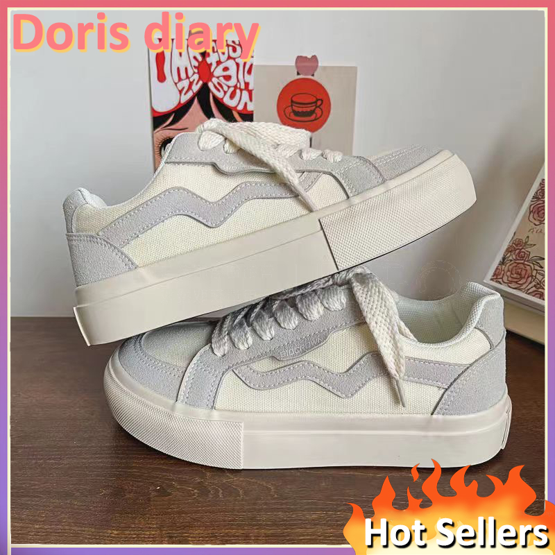 【Doris diary】Giày Thể Thao canvas Đế Mềm Chống Trượt Thoải Mái Phong Cách Hàn Quốc Cho Nữ