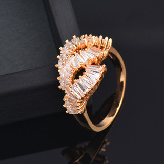 Sinleery nhẫn đính hôn đính đá zircon màu vàng / bạc cổ điển thời trang cho nữ jz053