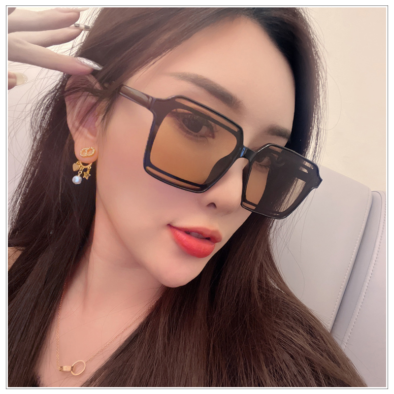Beautycoco🍊Kính mát, kiếng mát unisex gọng vuông lớn tròng gradient hip hop thời trang mới 2023
