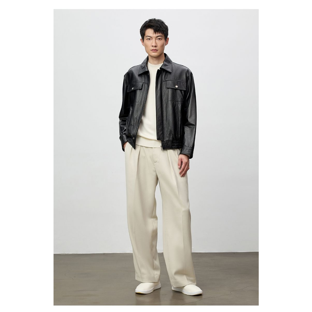 Túi Xách Phong Cách vintage Thời Trang|Áo Khoác Da Màu Trơn Phong Cách harajuku Cá Tính Cho Nam