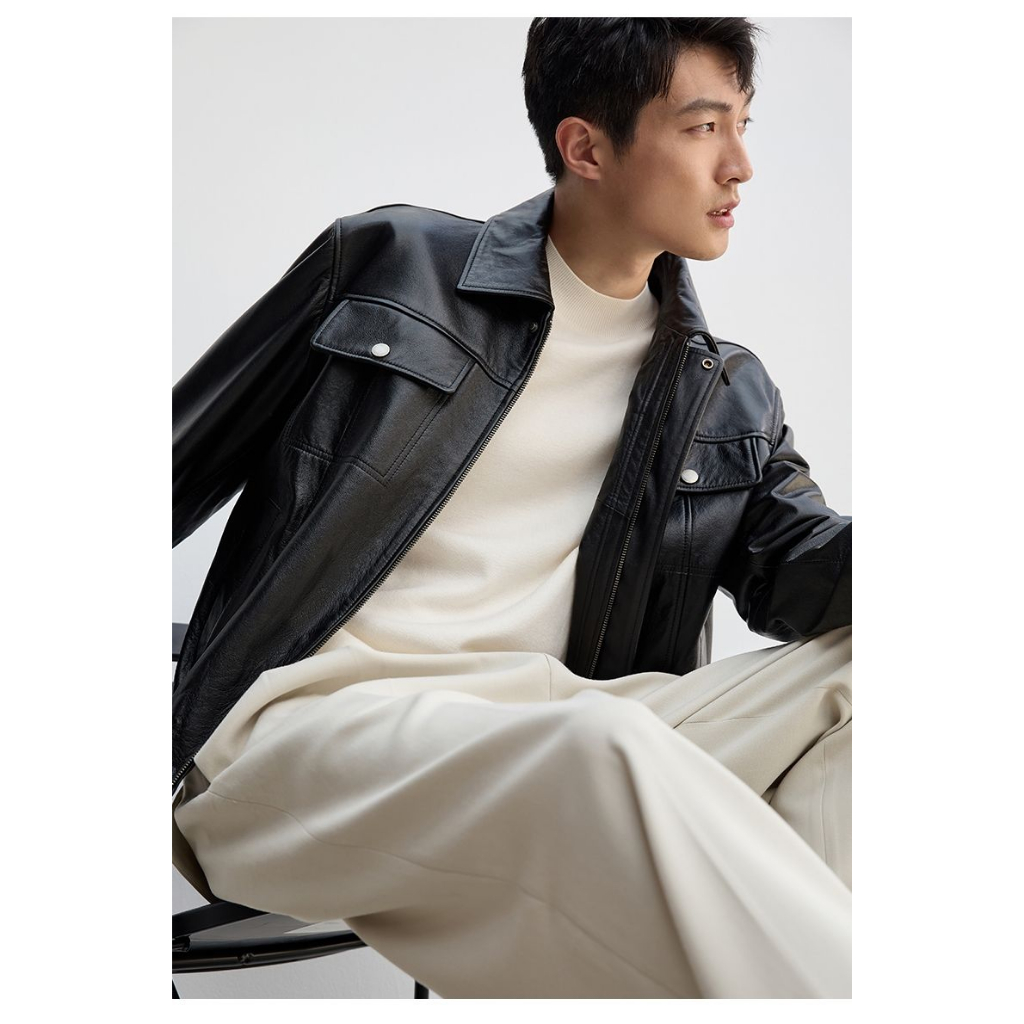 Túi Xách Phong Cách vintage Thời Trang|Áo Khoác Da Màu Trơn Phong Cách harajuku Cá Tính Cho Nam