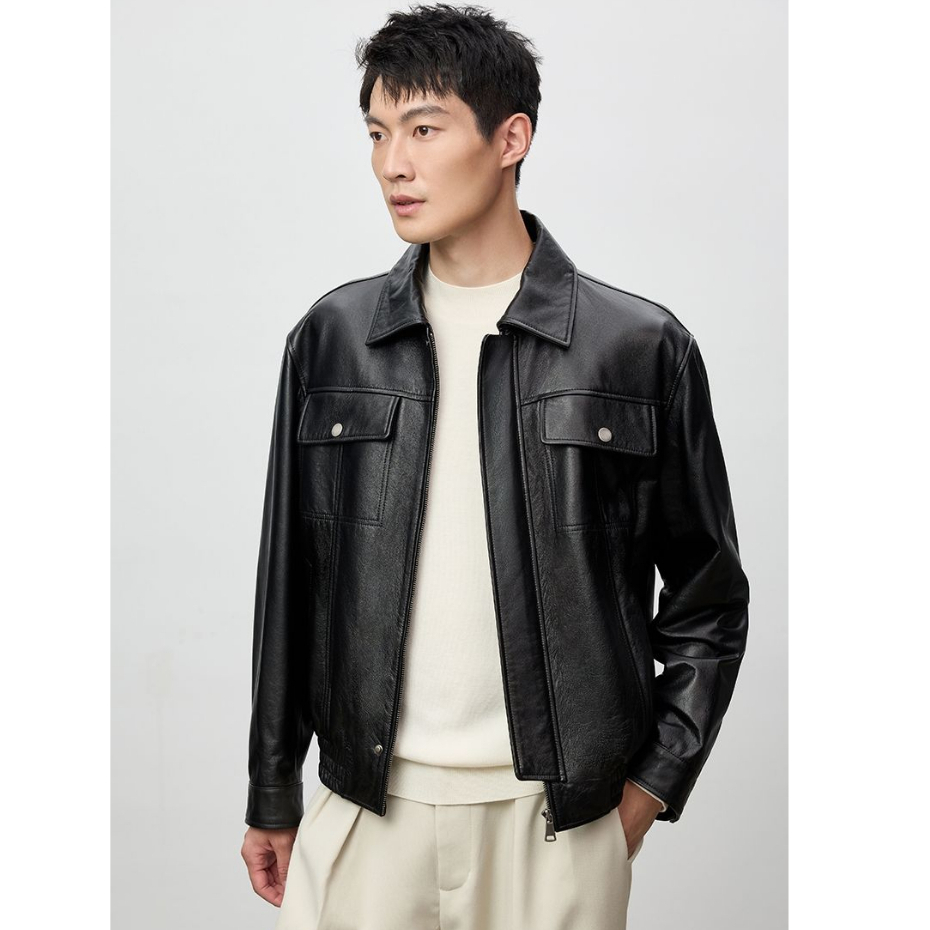 Túi Xách Phong Cách vintage Thời Trang|Áo Khoác Da Màu Trơn Phong Cách harajuku Cá Tính Cho Nam