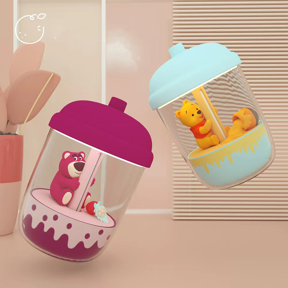 Máy Lọc Không Khí 300ml Kèm Đèn Ngủ Hình Gấu Hoạt Hình Dễ Thương