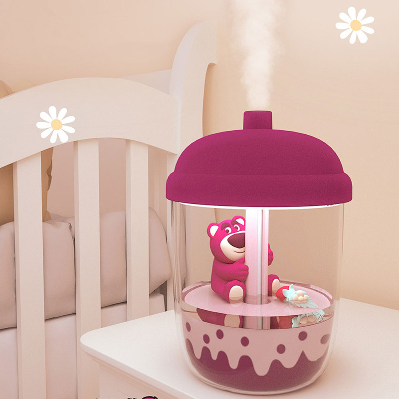 Máy Lọc Không Khí 300ml Kèm Đèn Ngủ Hình Gấu Hoạt Hình Dễ Thương