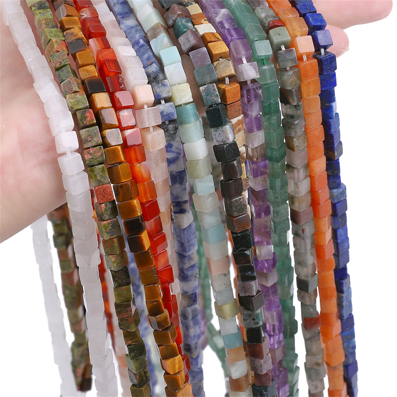 Set 85 Hạt Đá Mắt Hổ Tự Nhiên 4x4mm 15 "38cm Làm Trang Sức